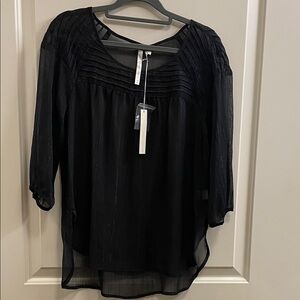 LC Lauren Conrad Black Sheer Blouse